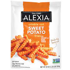 ALEXIA CRINKLE CUT SWEET POTATO FRIES WITH SEA SALT AND BLACK PEPPER NON-GMO 20 OZ ##ROCK VALUE PRODUCT. ORDER BY TUESDAY EVENING MAY 19 FOR MAY 29 DELIVERY ##