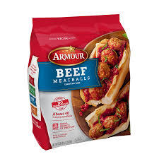 ARMOUR BEEF MEATBALLS 12 OZ  # ROCK VALUE PRODUCT. ORDER BY  WEDNESDAY EVENING AUG 19 FOR AUG 27 DELIVERY#