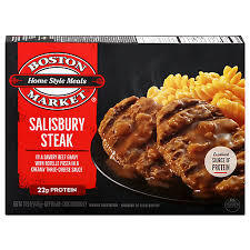 BOSTON MARKET SALISBURY STEAK MEAL 14.5 OZ # ROCK VALUE PRODUCT. ORDER BY  WEDNESDAY EVENING AUG 19 FOR AUG 27 DELIVERY#