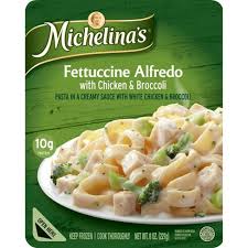 MICHELINA'S FETTUCIENE ALFREDO WITH CHICKEN AND BROCCOLI MEAL 8 OZ # ROCK VALUE PRODUCT. ORDER BY  WEDNESDAY EVENING AUG 19 FOR AUG 27 DELIVERY#