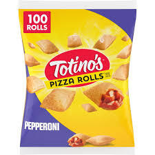 TOTINO'S PIZZA ROLLS PEPPERONI FLAVORED SNACKS 100 ROLLS 48.8 OZ # ROCK VALUE PRODUCT. ORDER BY  WEDNESDAY EVENING AUG 19 FOR AUG 27 DELIVERY#