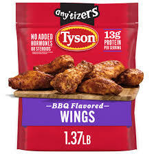 TYSON ANYTIZERS BBQ CHICKEN WINGS 1.37LB # ROCK VALUE PRODUCT. ORDER BY  WEDNESDAY EVENING AUG 19 FOR AUG 27 DELIVERY#