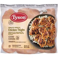 TYSON ALL NATURAL CHICKEN THIGHS 2.5LB # ROCK VALUE PRODUCT. ORDER BY  WEDNESDAY EVENING AUG 19 FOR AUG 27 DELIVERY#