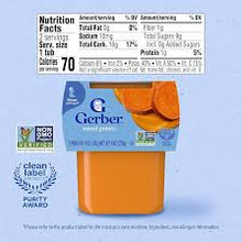 GERBER NATURAL FOR BABY - SWEET POTATO PURÉE 8 OZ 2 PACK