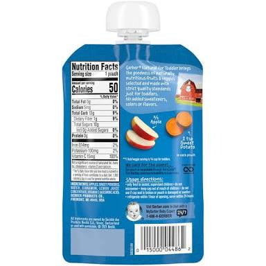 GERBER NATURAL FOR TODDLER - APPLE SWEET POTATO & CINNAMON 3.5  OZ