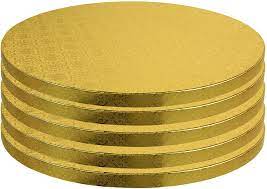 8in GOLD ROUND CAKE DRUMS 1/2 THICK