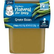 GERBER NATURAL FOR BABY - GREEN BEAN PURÉE 8 OZ 2 PACK