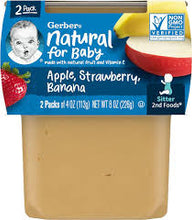 GERBER NATURAL FOR BABY - APPLE STRAWBERRY BANANA PURÉE 8 OZ 2 PACK