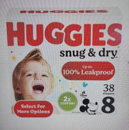 HUGGIES SNUG & DRY DIAPERS SIZE 8 38 COUNT  #ROCK VALUE PRODUCT ORDER BY MONDAY NOV 26 ARRIVING DEC 04 FOR DELIVERY#