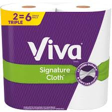 VIVA SIGNATURE CLOTH PAPER TOWELS 2 TRIPLE ROLLS