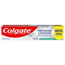 COLGATE BAKING SODA AND PEROXIDE WHITENING TOOTHPASTE, FROSTY MINT STRIPE 4 OZ