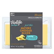 VIOLIFE 100% DAIRY FREE MATURE CHEDDAR CHEESE SLICE ALTERNATIVE 14.1 OZ (2 packs /10 ea)