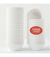 2" X 1  1/4"WHITE FLUTED BAKING CUP 1000 CT