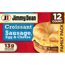 JIMMY DEAN SAUSAGE EGG AND CHEESE CROISSANT SANDWICHES 54 OZ 12 CT