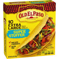 OLD EL PASO SUPER STUFFER EXTRA LARGE TACO SHELLS 10CT