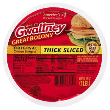 GWALTNEY GREAT BOLONY ORIGINAL CHICKEN BOLOGNA THICK SLICED 16 OZ 1 LB