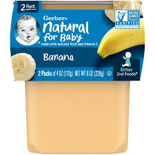 GERBER NATURAL FOR BABY - BANANA PURÉE 8 OZ 2 PACKS