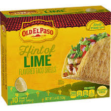 OLD EL PASO STAND N STUFF HINT OF LIME  FLAVORED TACO SHELLS 10CT 5.4 OZ GLUTEN FREE