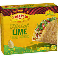 OLD EL PASO STAND N STUFF HINT OF LIME  FLAVORED TACO SHELLS 10CT 5.4 OZ GLUTEN FREE