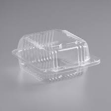 CLEAR HINGED PLASTIC CONTAINER 5.25 x 5.625 x 3.25