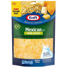 KRAFT MEXICAN STYLE FOUR SHREDDED CHEESE  16 OZ