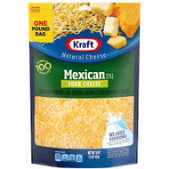 KRAFT MEXICAN STYLE FOUR SHREDDED CHEESE  16 OZ