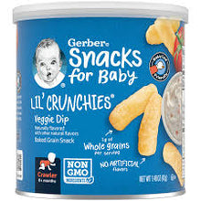 GERBER SNACKS FOR BABYS - LIL CRUNCHIES VEGGIE DIPS 1.48  OZ