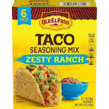 OLD EL PASO ZESTY RANCH TACO SEASONING MIX 6 OZ 6 CT