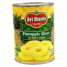 DEL MONTE PINEAPPLE SLICES IN HEAVY SYRUP 20 OZ
