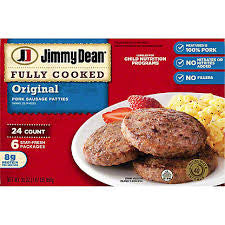 JIMMY DEAN FULLY COOKED PORK SAUSAGE PATTIES 30 OZ