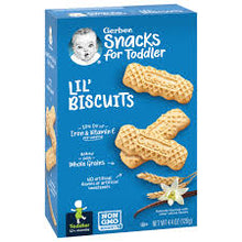 GERBER SNACKS FOR TODDLERS - LIL BISCUITS VANILLA WHOLE GRAIN 4.4  OZ