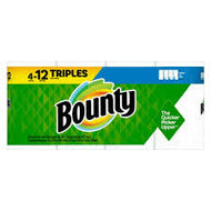 BOUNTY PAPER TOWELS 4=12 TRIPLES
