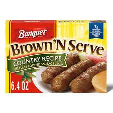 BANQUET BROWN ‘N SERVE 10 COUNTRY RECIPE FULLY COOKED  SAUSAGE LINKS 6.4 OZ