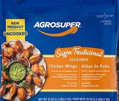 AGROSUPER SAZON TRADICIONAL SEASONED CHICKEN WINGS 2.2 LBS