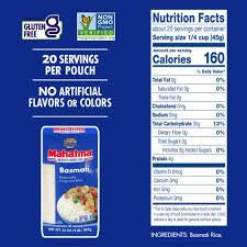 MAHATMA BASMATI  NATURALLY FRAGRANT RICE 32 OZ (2 LB)