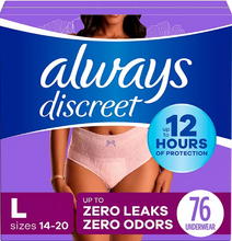 ALWAYS DISCREET INCONTINENCE UNDERWEAR MAXIMUM SMALL MEDIUM 84 CT #ROCK VALUE-ORDER BY TUESDAY EVENING AUGUST 05 ARRIVING AUGUST 13 FOR DELIVERY#