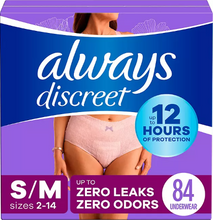 ALWAYS DISCREET INCONTINENCE UNDERWEAR MAXIMUM SMALL MEDIUM 84 CT #ROCK VALUE-ORDER BY TUESDAY EVENING AUGUST 05 ARRIVING AUGUST 13 FOR DELIVERY#