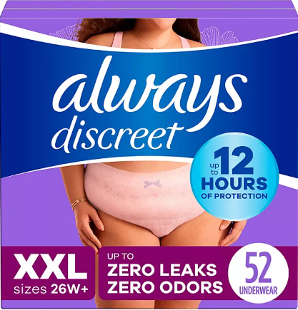 ALWAYS DISCREET INCONTINENCE UNDERWEAR MAXIMUM SMALL MEDIUM 84 CT #ROCK VALUE-ORDER BY TUESDAY EVENING DEC 24 ARRIVING JAN 02 FOR DELIVERY#