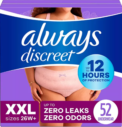 ALWAYS DISCREET INCONTINENCE UNDERWEAR MAXIMUM SMALL MEDIUM 84 CT #ROCK VALUE-ORDER BY TUESDAY EVENING AUGUST 05 ARRIVING AUGUST 13 FOR DELIVERY#