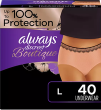 ALWAYS DISCREET BOUTIQUE INCONTINENCE UNDERWEAR MAXIMUM SMALL MEDIUM 44 CT #ROCK VALUE-ORDER BY  TUESDAY EVENING SEP 30 ARRIVING OCT 08 FOR DELIVERY#