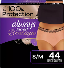 ALWAYS DISCREET BOUTIQUE INCONTINENCE UNDERWEAR MAXIMUM SMALL MEDIUM 44 CT #ROCK VALUE-ORDER BY  TUESDAY EVENING SEP 30 ARRIVING OCT 08 FOR DELIVERY#
