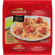 ARMOUR ORIGINAL FROZEN MEATBALLS 14 OZ # ROCK VALUE PRODUCT. ORDER BY  WEDNESDAY EVENING NOV 14 FOR NOV 19 DELIVERY#