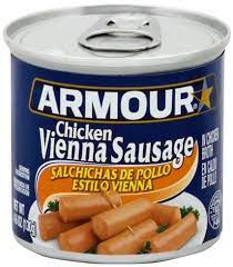 ARMOUR CHICKEN VIENNA SAUSAGE 4.6 OZ #ROCK VALUE-ORDER BY  MONDAY EVENING NOV 19 ARRIVING NOV 27 FOR DELIVERY#