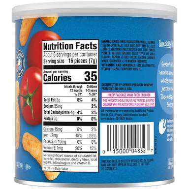 GERBER SNACKS FOR BABYS - LIL CRUNCHIES GARDEN TOMATO 1.48  OZ
