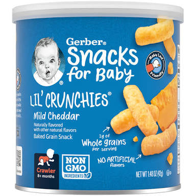 GERBER SNACKS FOR BABYS - LIL CRUNCHIES MILD CHEDDAR 1.48  OZ