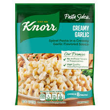 KNORR PASTA SIDES CREAMY GARLIC SPIRAL PASTA IN A CREAMY GARLIC SAUCE 4.4 OZ