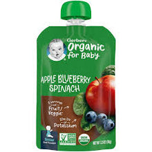 GERBER ORGANIC FOR BABY -APPLE BLUEBERRY SPINACH 3.5 0Z