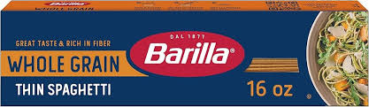 BARILLA WHOLE GRAIN THIN SPAGHETTI PASTA 16 OZ