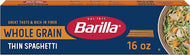 BARILLA WHOLE GRAIN THIN SPAGHETTI PASTA 16 OZ