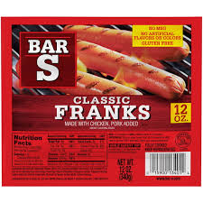 BAR S CLASSIC FULLY COOKED FRANKS 12 OZ 8 CT